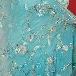 Two Tone Sky Pure Chiffon Saree | Resham, Aari, Sequin & Pearl Work | Jaipurio Designer Collection